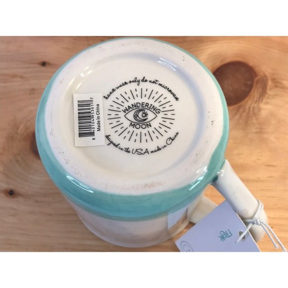 Wandering Moon Rainbow Radiate Possibility Hand Painted Ceramic Coffee Tea Mug - Picture 8 of 8